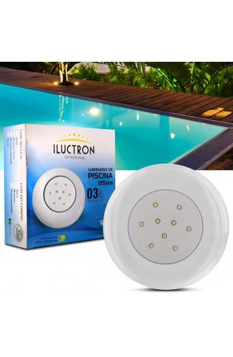 Refletor Led Piscina 9w Branco Frio 6500k Corpo Transparente Iluctron