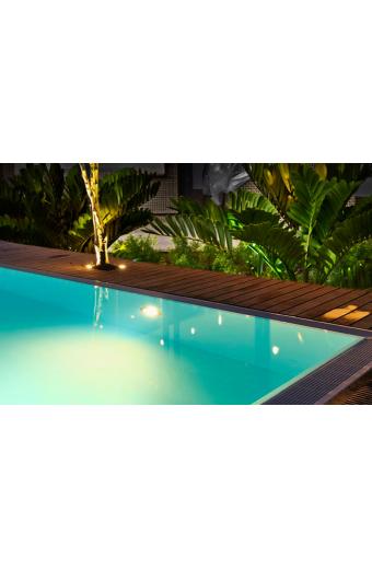 Refletor Led Piscina 18W 12V Corpo Transparente 3000K Iluctron