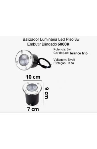 Balizador Led Deck Inox 6000k 3w Embuled