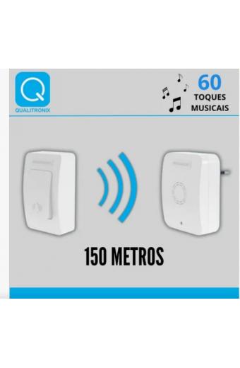 Campainha Sem Fio Branca 60 Toques Qualitronix