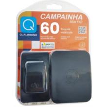 Campainha Sem Fio Preta 60 Toques Qualitronix