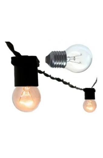Festão de Luz 10 Metros X 20 Soquetes Preto