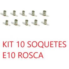 Soquetes E10 Rosca Metal 10 Unidades