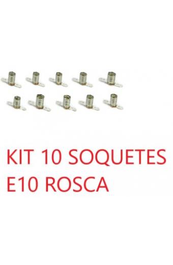 Soquetes E10 Rosca Metal 10 Unidades