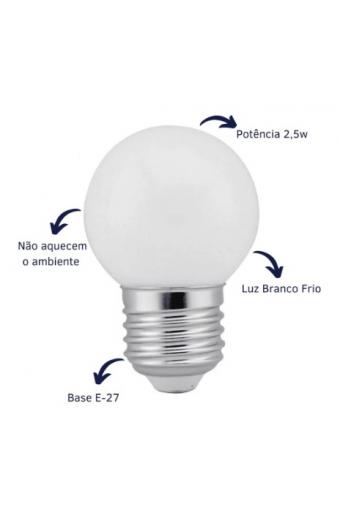 Lampada LED Bolinha 3W  6500K 127V Galaxy 