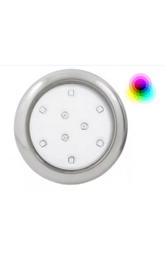 Refletor Led Piscina 9W 12V Corpo Inox Luz RGB 8CM TUBO 3/4 Iluctron