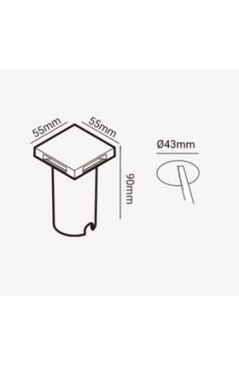 Balizador Led Trace 4 Fachos Preto 2w 3000k Mutitensão Opus 