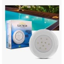 Refletor Led Piscina 9w 12v 12.5cm RGB Corpo Branco Iluctron