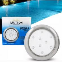 Refletor Led Piscina 9w 12v 6500K 8cm 3/4 Oring Corpo Inox Iluctron