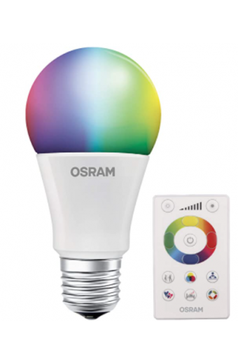 Lampada Led Bulbo RGB 7W" KIT C/ 3 Lampadas ) C/ 1 Controle Remoto Multitensão Cromoterapia