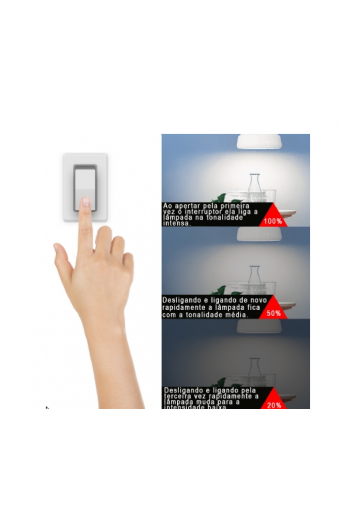 Lampada Controled Bulbo dimerizável Inteligente Com 3 Tons de Luz 9w 2.700k