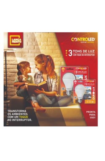 Lampada Controled Bulbo dimerizável Inteligente Com 3 Tons de Luz 9w 2.700k