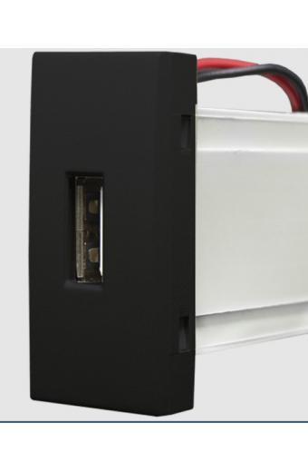 Modulo USB ( Preto Black Piano - 5V 2A - Bivolt ) Inova Pro Alumbra 85549 
