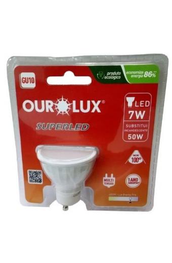 Lampada Led Gu10 7W 6500K Ourolux - 510 Lumens - C/ Inmetro Multitensão