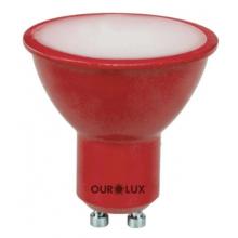 Lampada Led GU10 4W Color Vermelha Ourolux Multitensão 