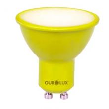 Lampada Led GU10 4W Color Amarela / Ambar Ourolux Multitensão 