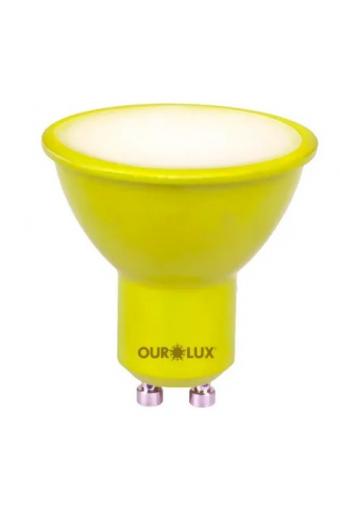 Lampada Led GU10 4W Color ( Amarela / Ambar) Ourolux - Multitensão 