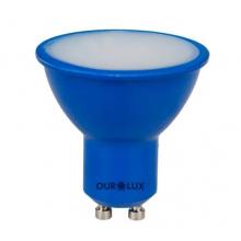 Lampada Led GU10 4W Color Azul Ourolux Multitensão