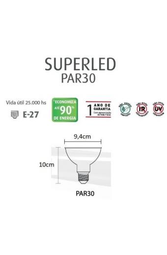 Lampada Led Par30 9W 3000K Ourolux Multitensão