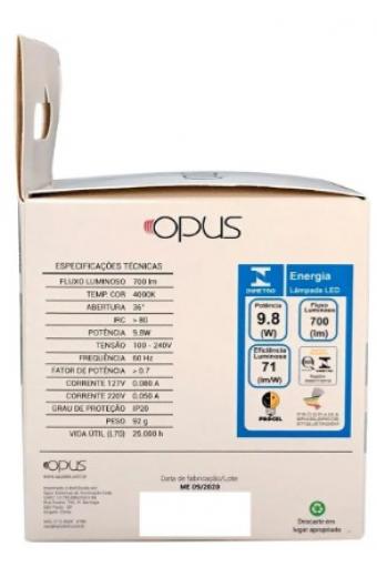 Lampada Led Par30 9.8W 4000K Multitensão Opus