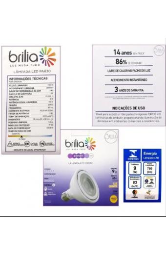 Lampada Led Par30 9W Dimerizavel 110V  Brilia 2700K ) C/ Inmetro  