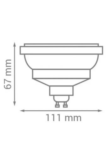 Lampada Led AR111 12W  GU10 2700K Bivolt Opus Dimerizável Ângulo: 12°