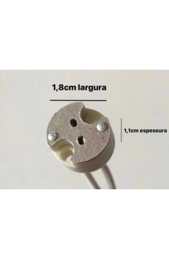 Soquete G6.35 Dicróica C/ Mica e Fio Lucchi