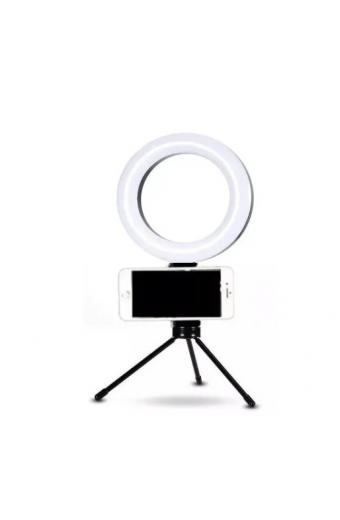 Mini Ring Light Led de Mesa 20 cm 3k/4k/65k corpo Rosa