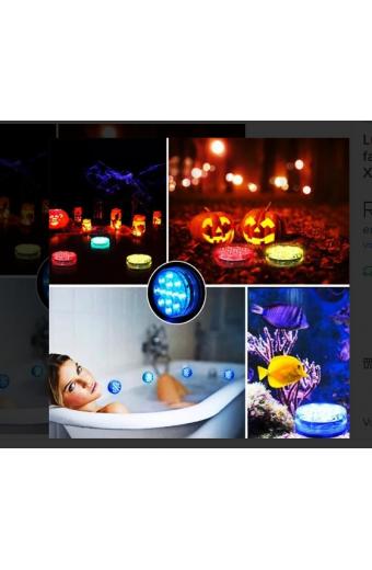 Luminaria Led Piscina RGB Controle Remoto  A Pilhas ( 3 X Palito ) IP68