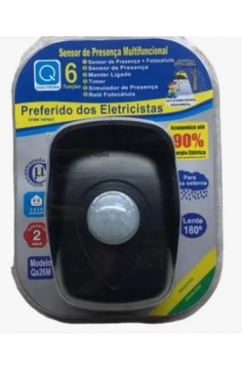 Sensor de Presença Externo Preto IP65 Qualitronix