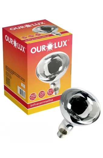 Lampada Infra-Vermelho para Secagem e aquecimento 250w 220v OuroLux