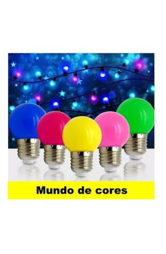 Lampada Led Bolinha Color Amarela 1w 110v Embuled