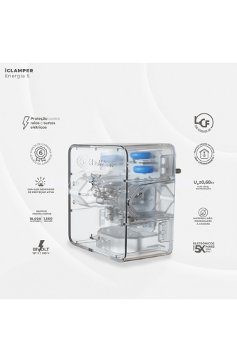 DPS IClamper Bejamin Transparente 3 PINOS 10A 3 Tomada 