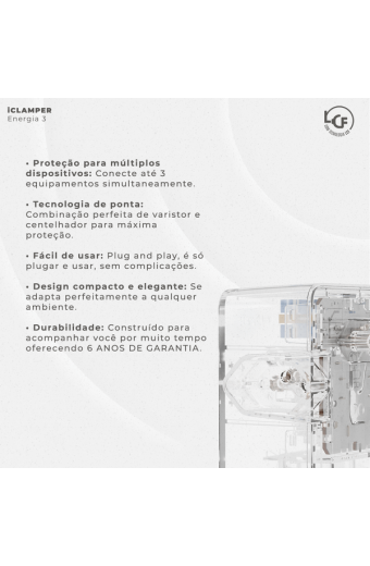 DPS IClamper Bejamin Transparente 3 PINOS 10A 3 Tomada 