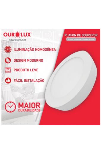 Luminaria Led Redonda Sobrepor 24W 4000K Ourolux