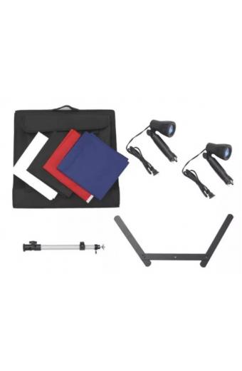 Kit Mini Stúdio Fotográfico 40x40cm C/4fundos 2 Dirdróicas 2 Tripés Equifoto