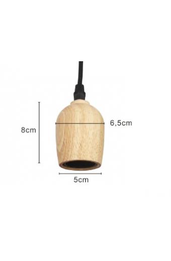 Pendente Com Fio Madeira Redondo 1.2 M Delis DS 2350 Soquete E27 Ce