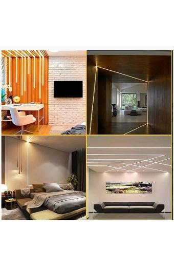 Perfil Led Embutir Branco 1.7cm x 7mm Barra 2M Embuled