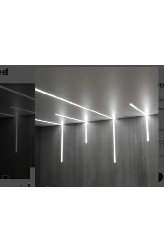 Perfil Led Sobrepor Preto 1.7cm x 7mm Barra 2M Embuled