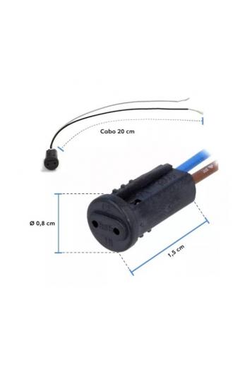 Soquete G4 Cilindrico Preto