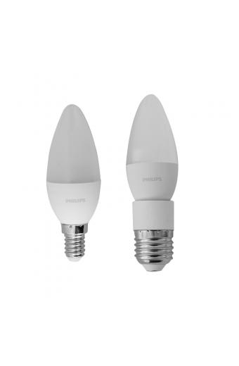 Lampada Led Filamento Vela E14 Com Adaptador E27 2700k 3.5w Philips