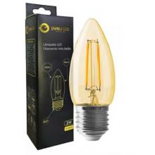 Lampada Led Filamento Vela E27 2200k 2w Embuled