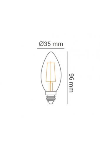 Lampada Led Vintage Vela E12 2400K 4W 2400K Opus