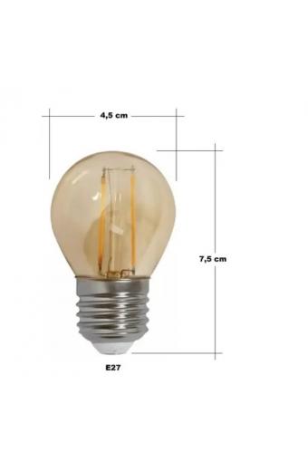 Lampada Led Vintage Bolinha 2W 2200K Embuled